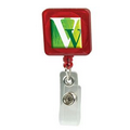 Domed Retractable Badge Holder (Square w/ Alligator Clip)